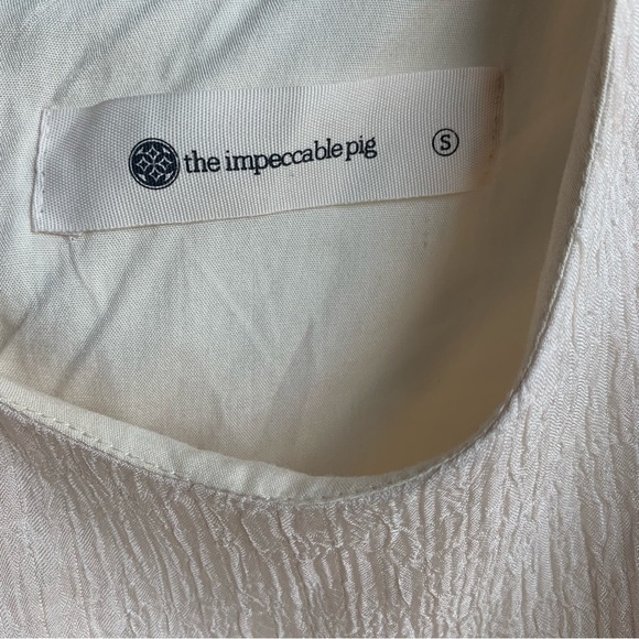 The Impeccable Pig Maxi‎ dress, pastel yellow, pink, peach, beige stripe Flowy S - Picture 3 of 9